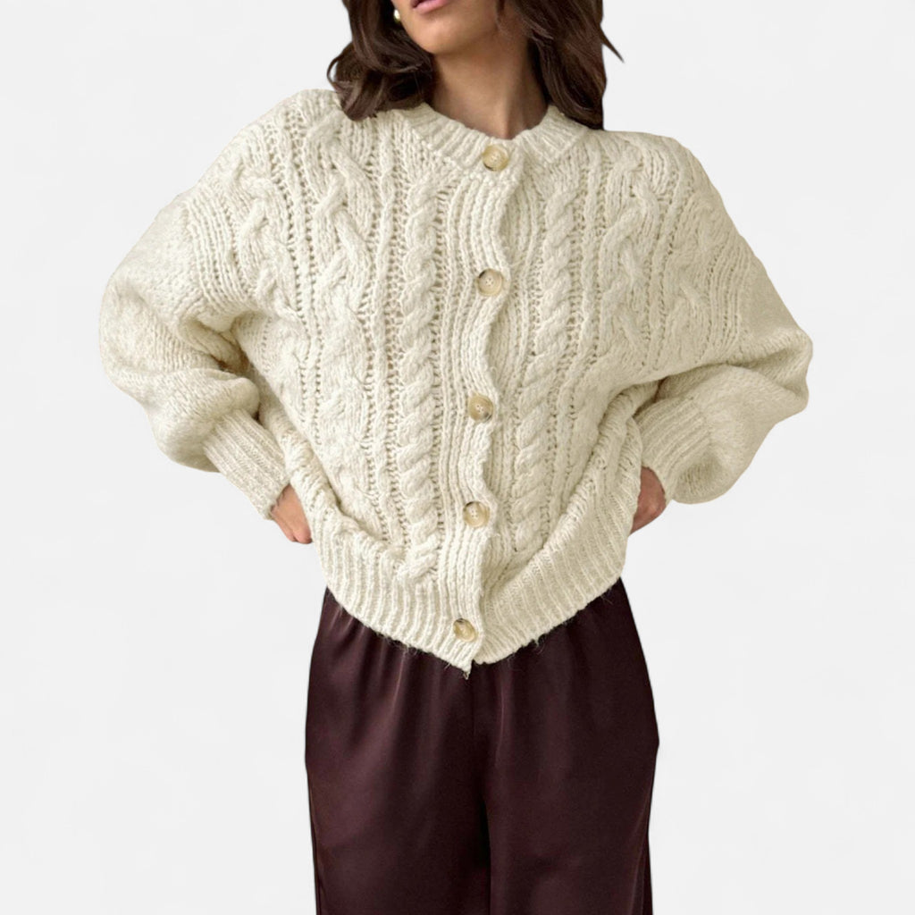 Orvelle Club | Women’s Textured Knit Wool Cardigan