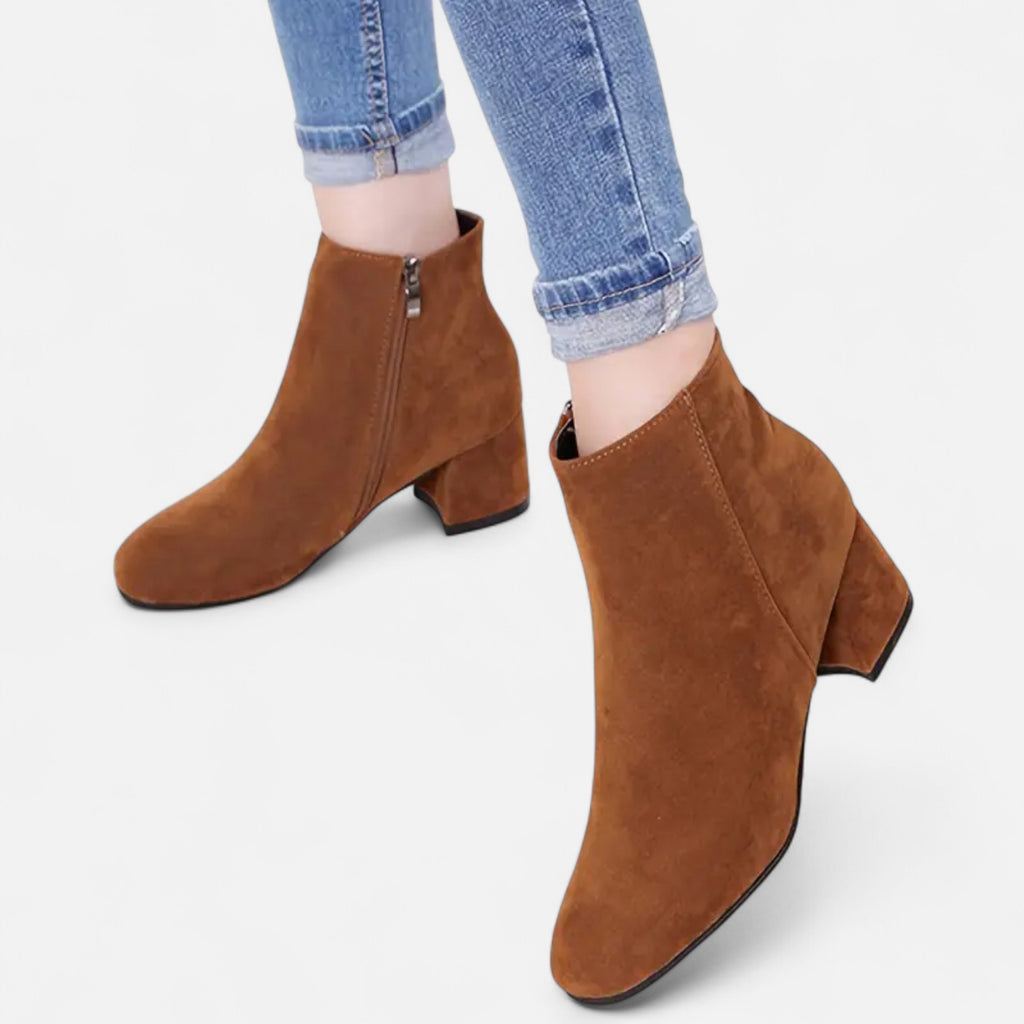 Orvelle Club | Women’s Suede Ankle Boots Block Heel
