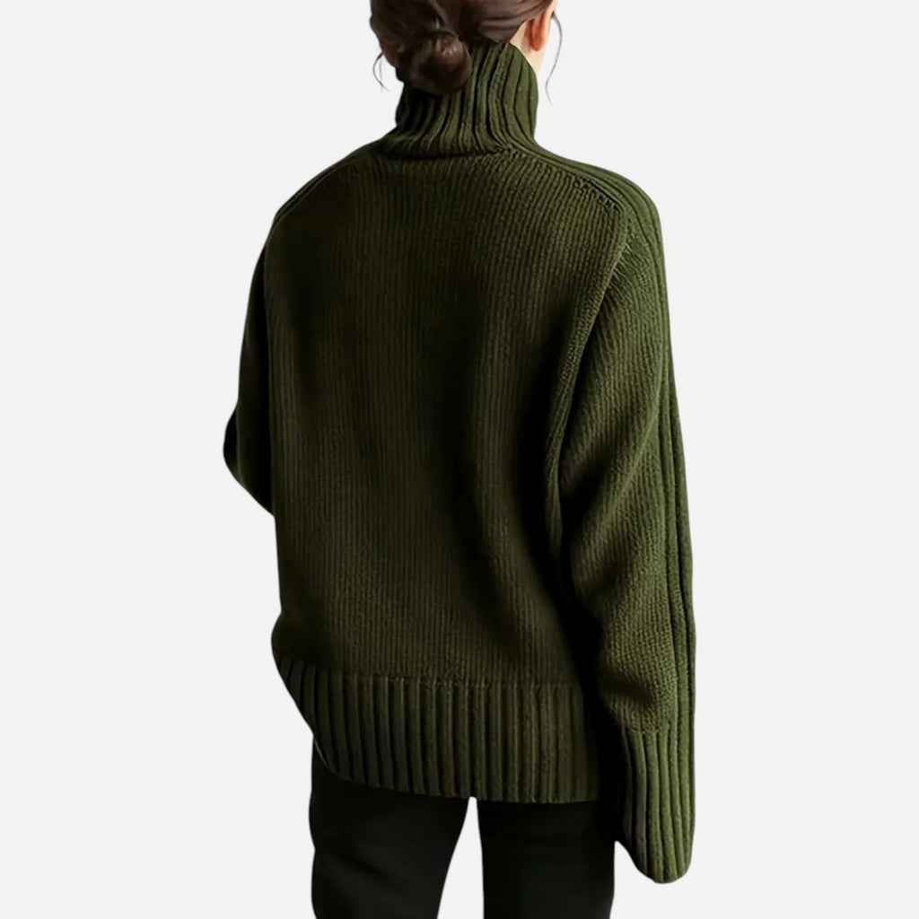 Orvelle Club | Women’s Knit Turtleneck Sweater Solid Colour Style
