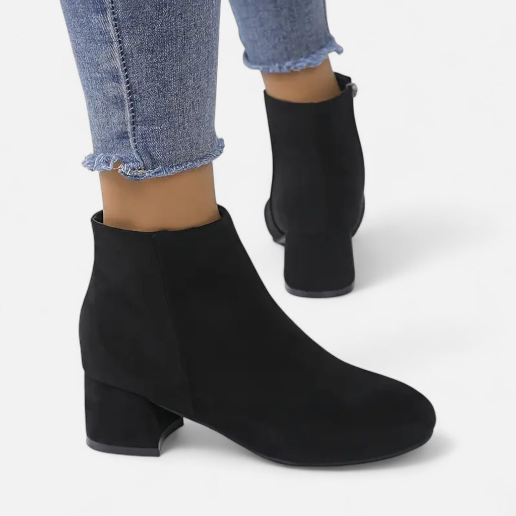 Orvelle Club | Women’s Suede Ankle Boots Block Heel