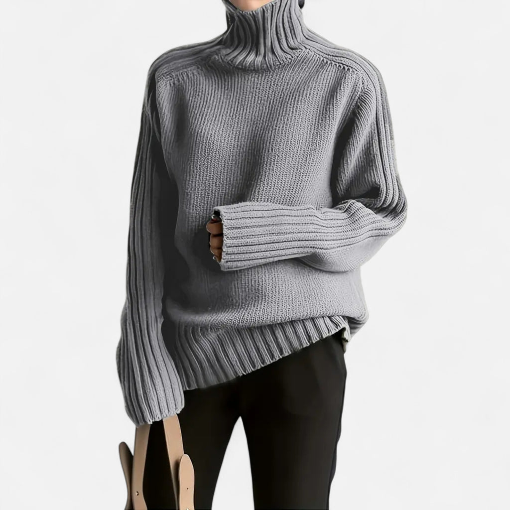 Orvelle Club | Women’s Knit Turtleneck Sweater Solid Colour Style