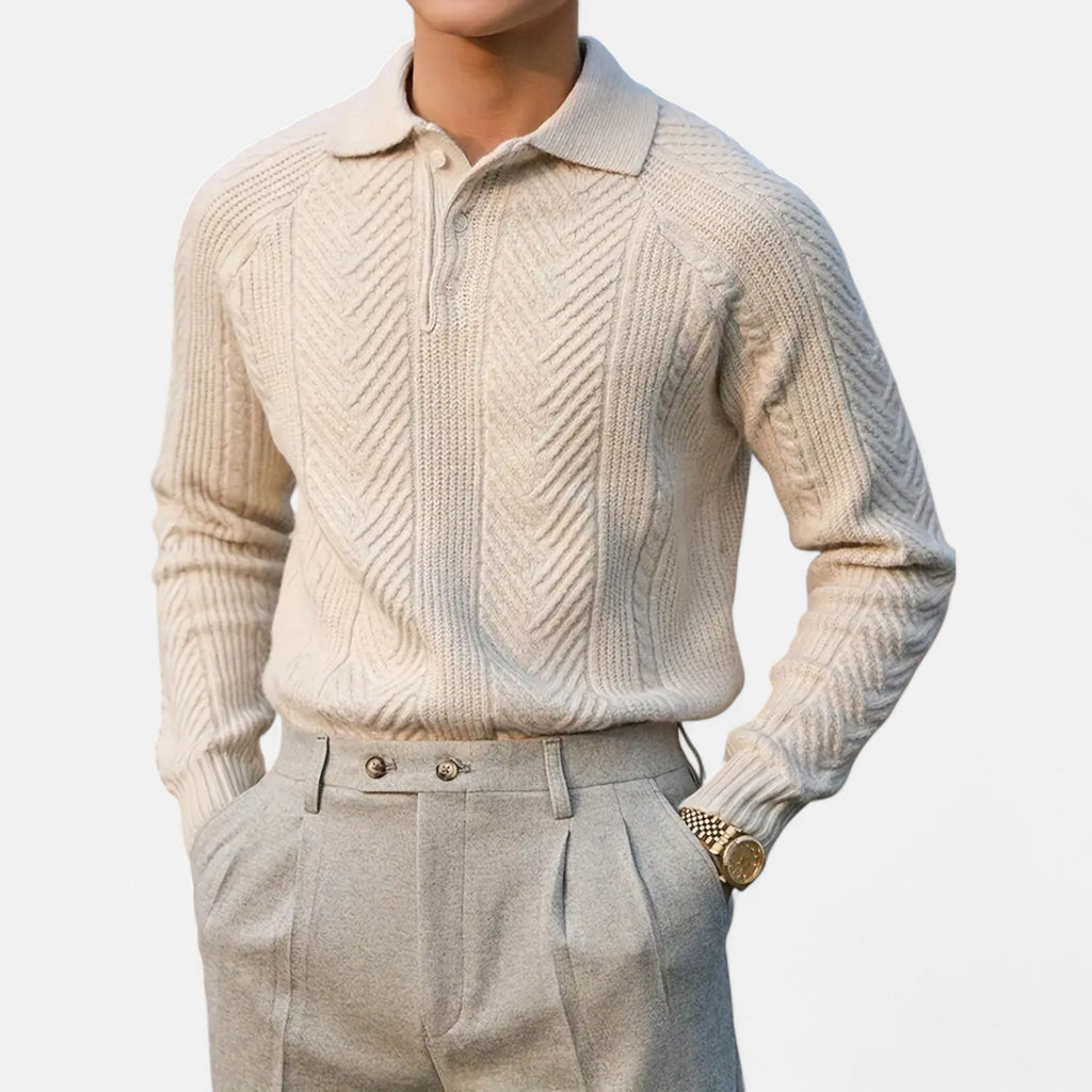 Orvelle Club | Men’s Long Sleeve Knit Polo Sweater Timeless