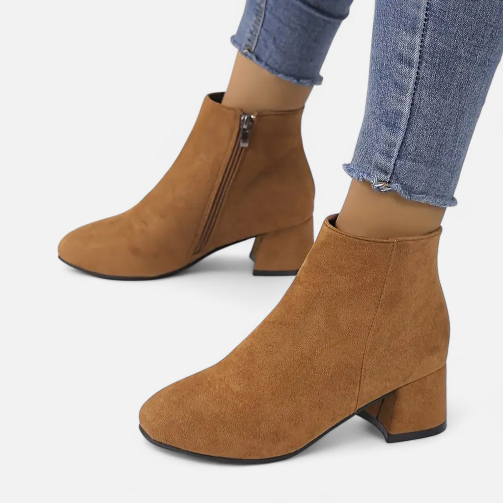 Orvelle Club | Women’s Suede Ankle Boots Block Heel