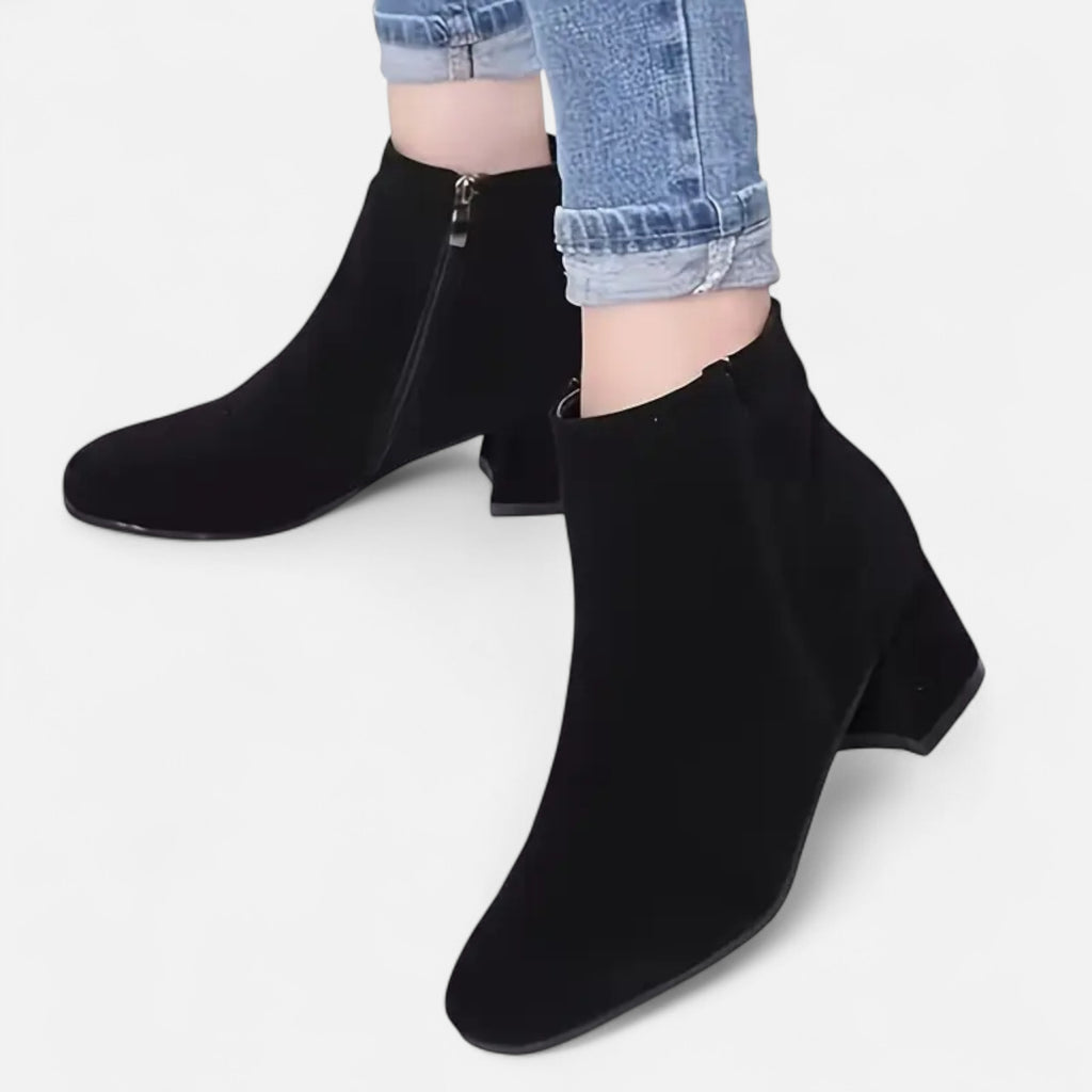 Orvelle Club | Women’s Suede Ankle Boots Block Heel