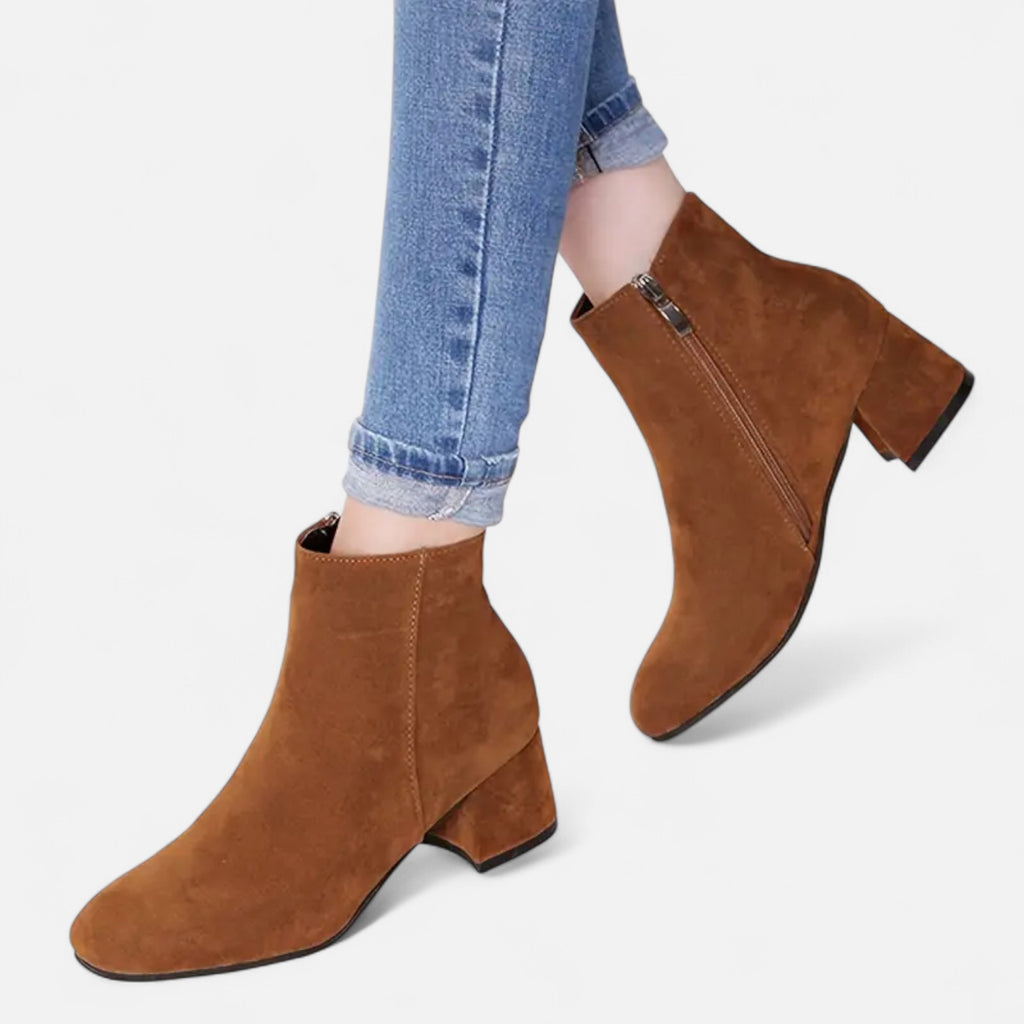 Orvelle Club | Women’s Suede Ankle Boots Block Heel