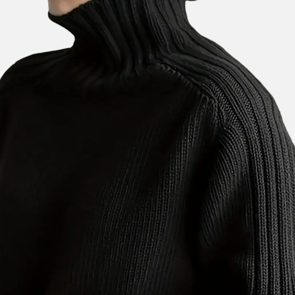 Orvelle Club | Women’s Knit Turtleneck Sweater Solid Colour Style
