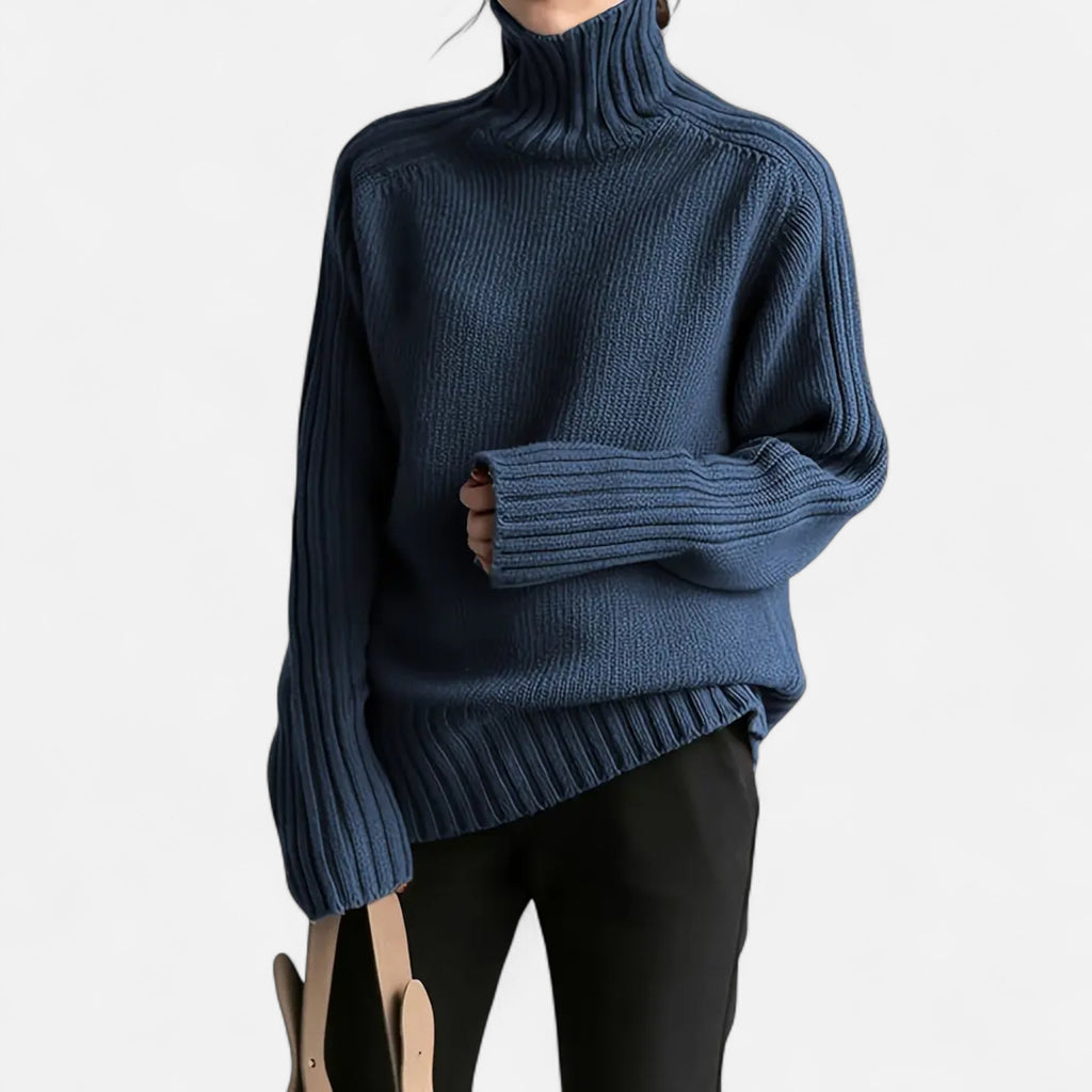 Orvelle Club | Women’s Knit Turtleneck Sweater Solid Colour Style