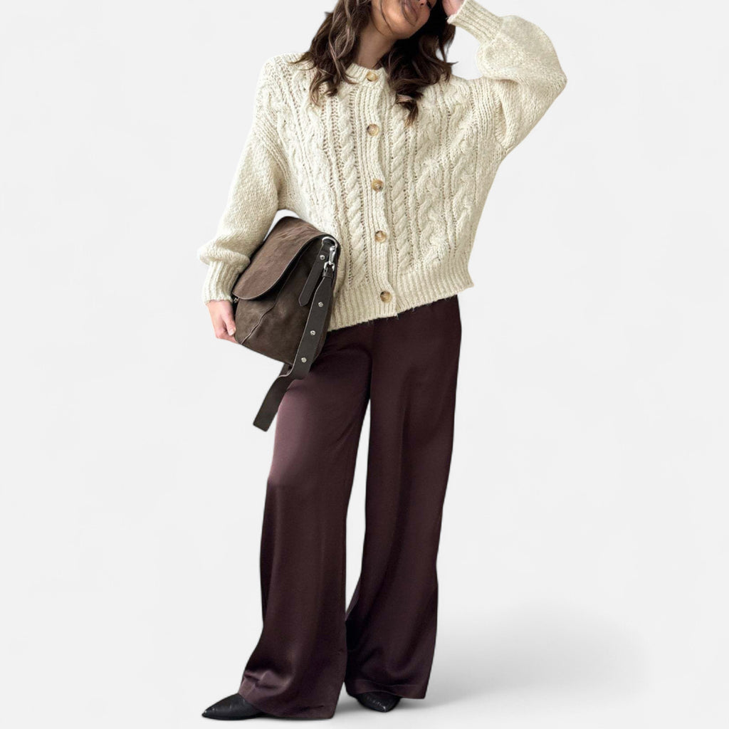 Orvelle Club | Women’s Textured Knit Wool Cardigan